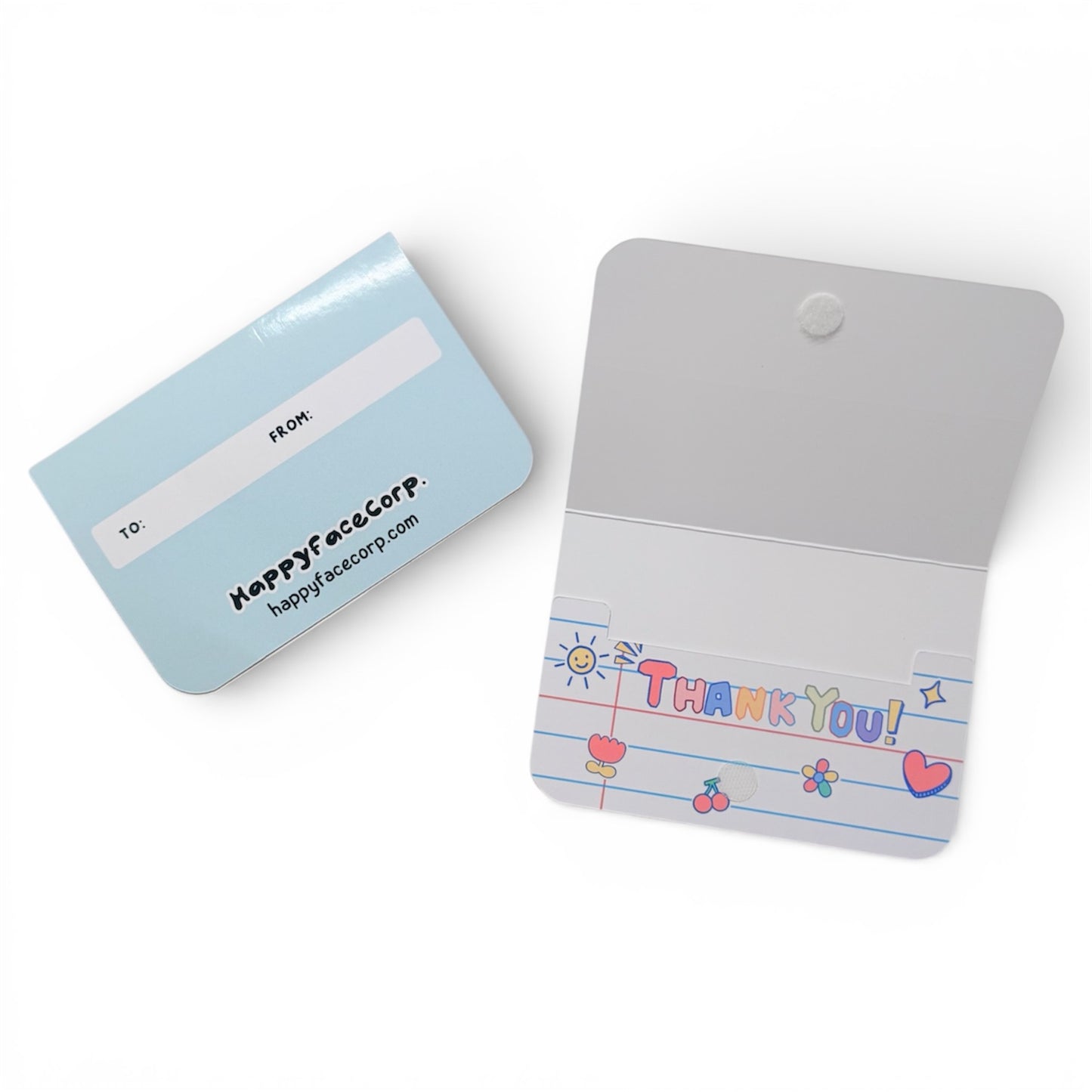 Gift card envelopes back side and open