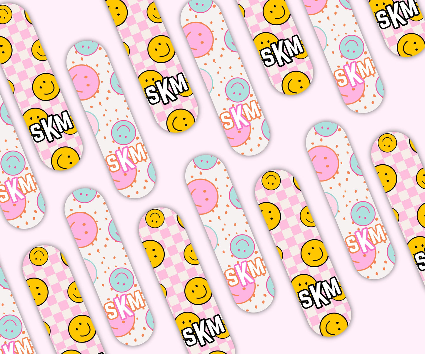 Retro Smile Pattern Magnetic Bookmark Set