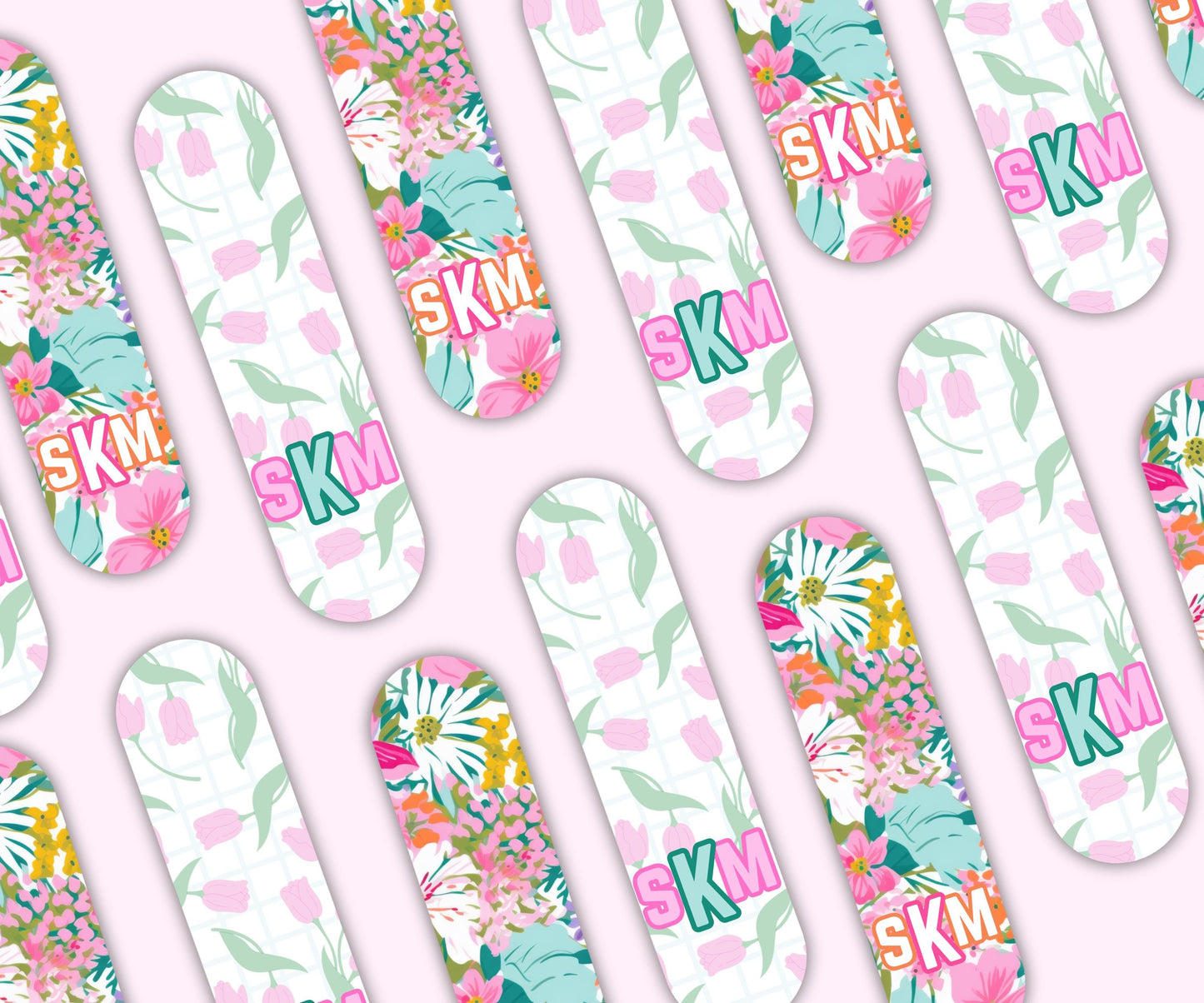 Flower Patterned Magnetic Bookmark Set