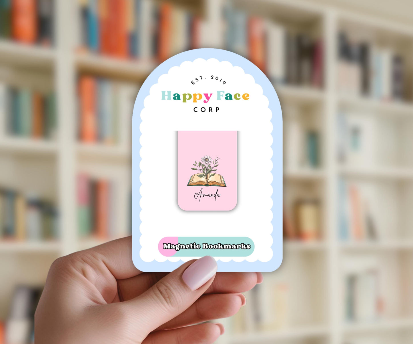 Custom Birth Flower Name Magnetic Bookmark