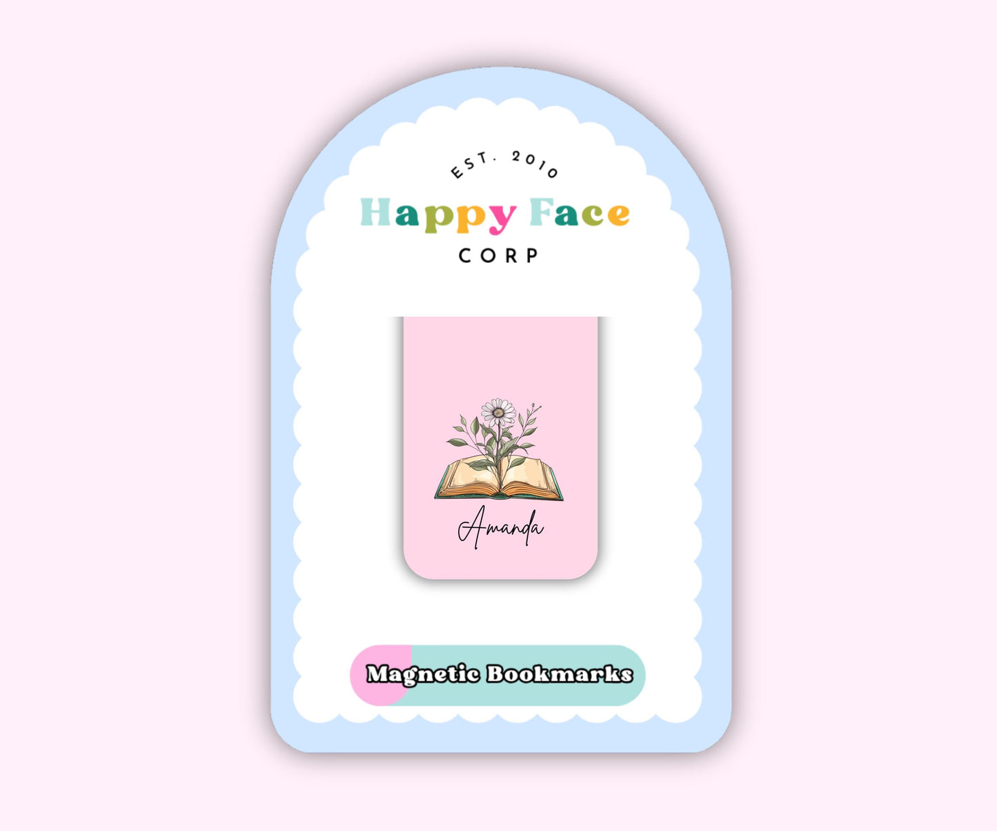 Custom Birth Flower Name Magnetic Bookmark