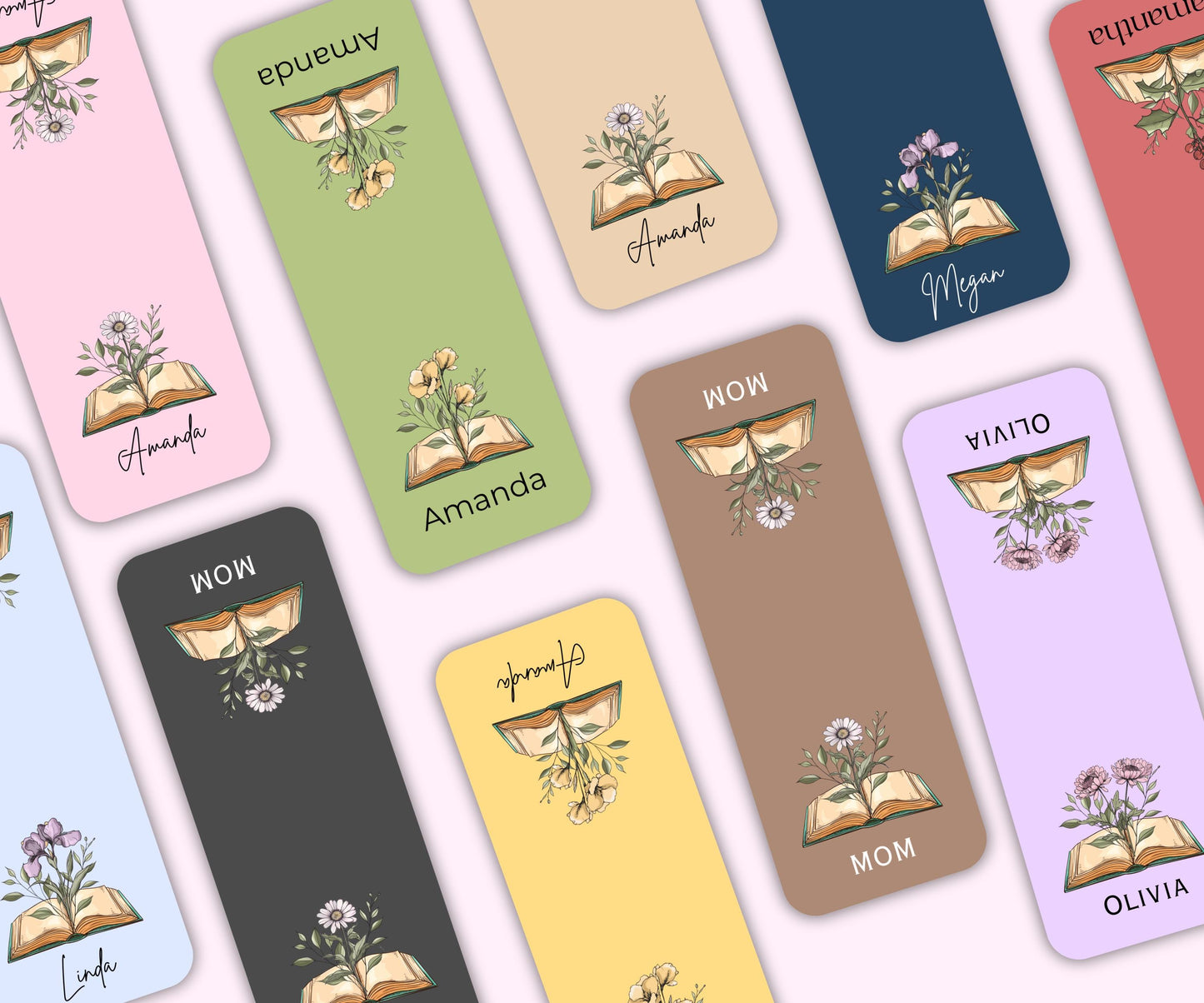 Custom Birth Flower Name Magnetic Bookmark