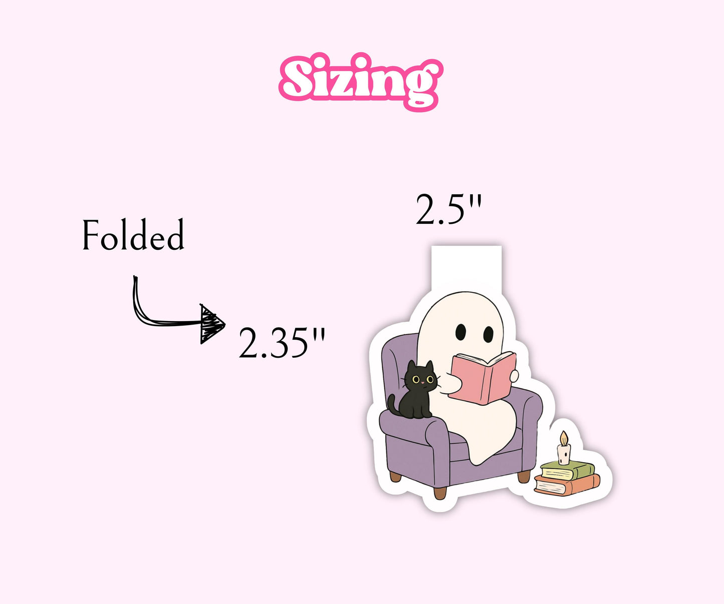 Spooky Reading Ghost Halloween Magnetic Bookmark