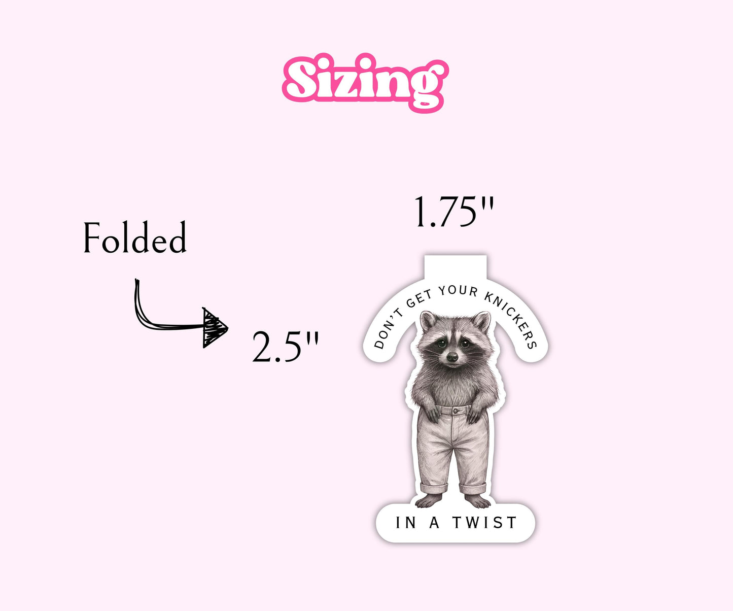 Cute Raccoon Magnetic Bookmark, Don't Get Your Knickers Ina Twist Bookmark