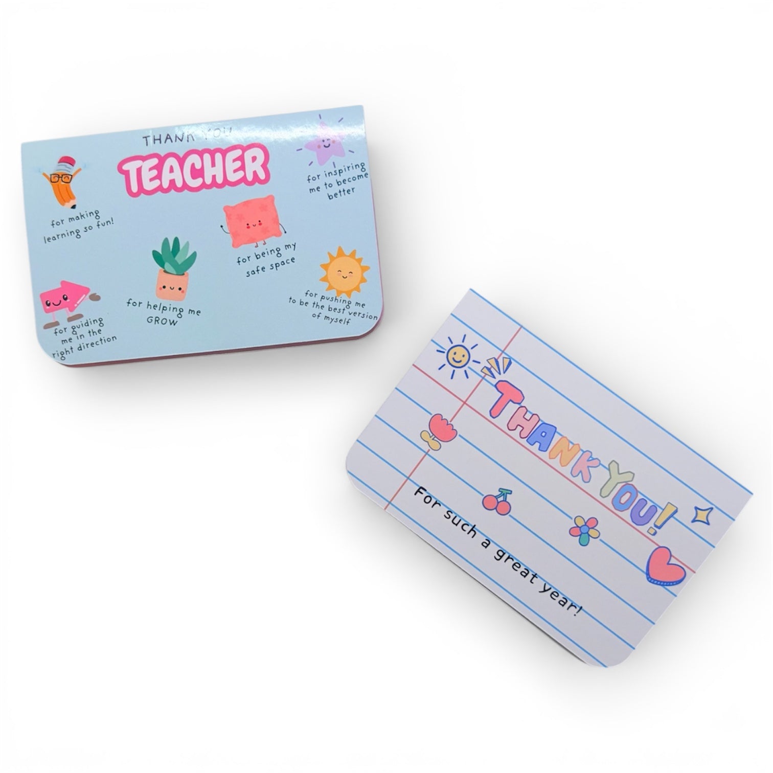 Gift card envelopes with colorful designs and text on a white background