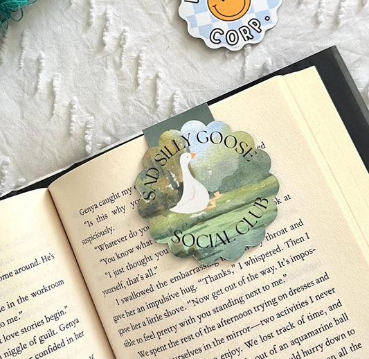 Sad Silly Goose Book Club Magnetic Bookmark