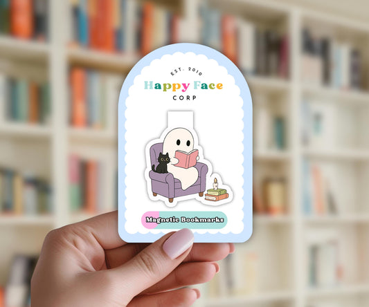 Spooky Reading Ghost Halloween Magnetic Bookmark