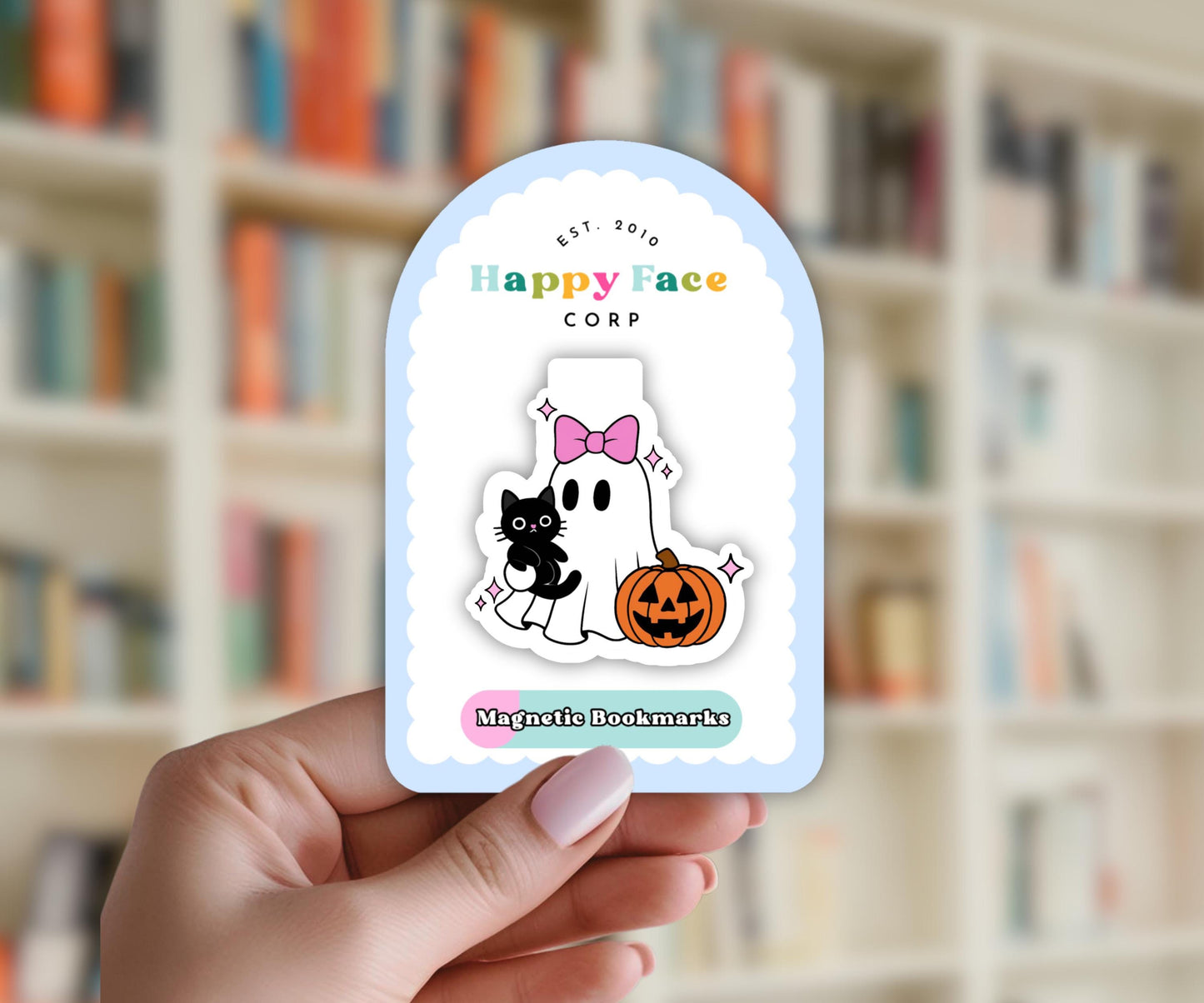 Cute Ghost Halloween Magnetic Bookmark