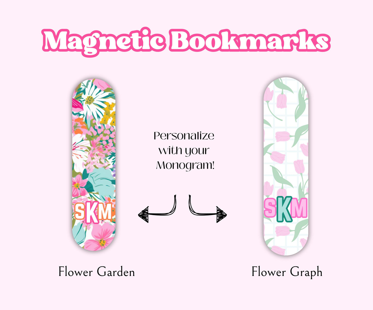 Flower Patterned Magnetic Bookmark Set