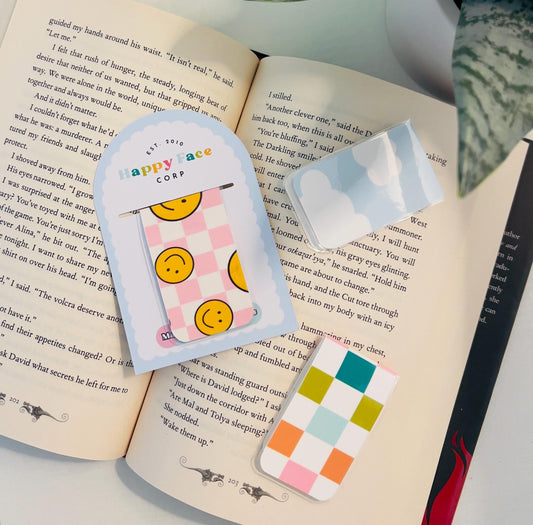 Retro Checkers Magnetic Bookmark