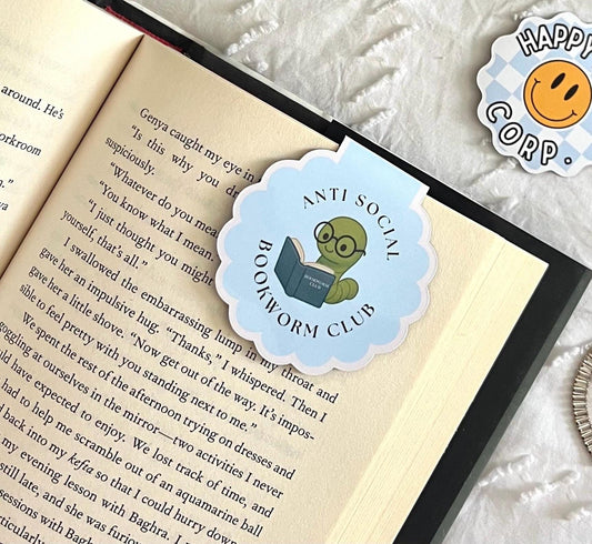 Anti Social Bookworm Club Magnetic Bookmark