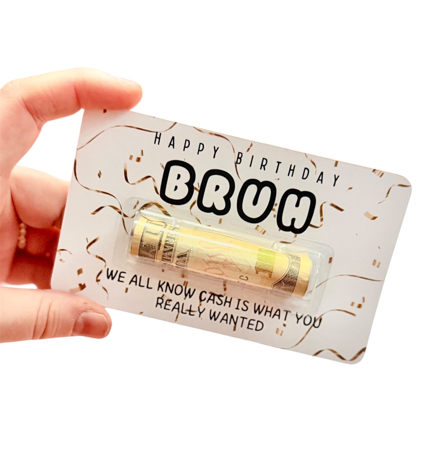Gold Confetti Birthday Cash Card