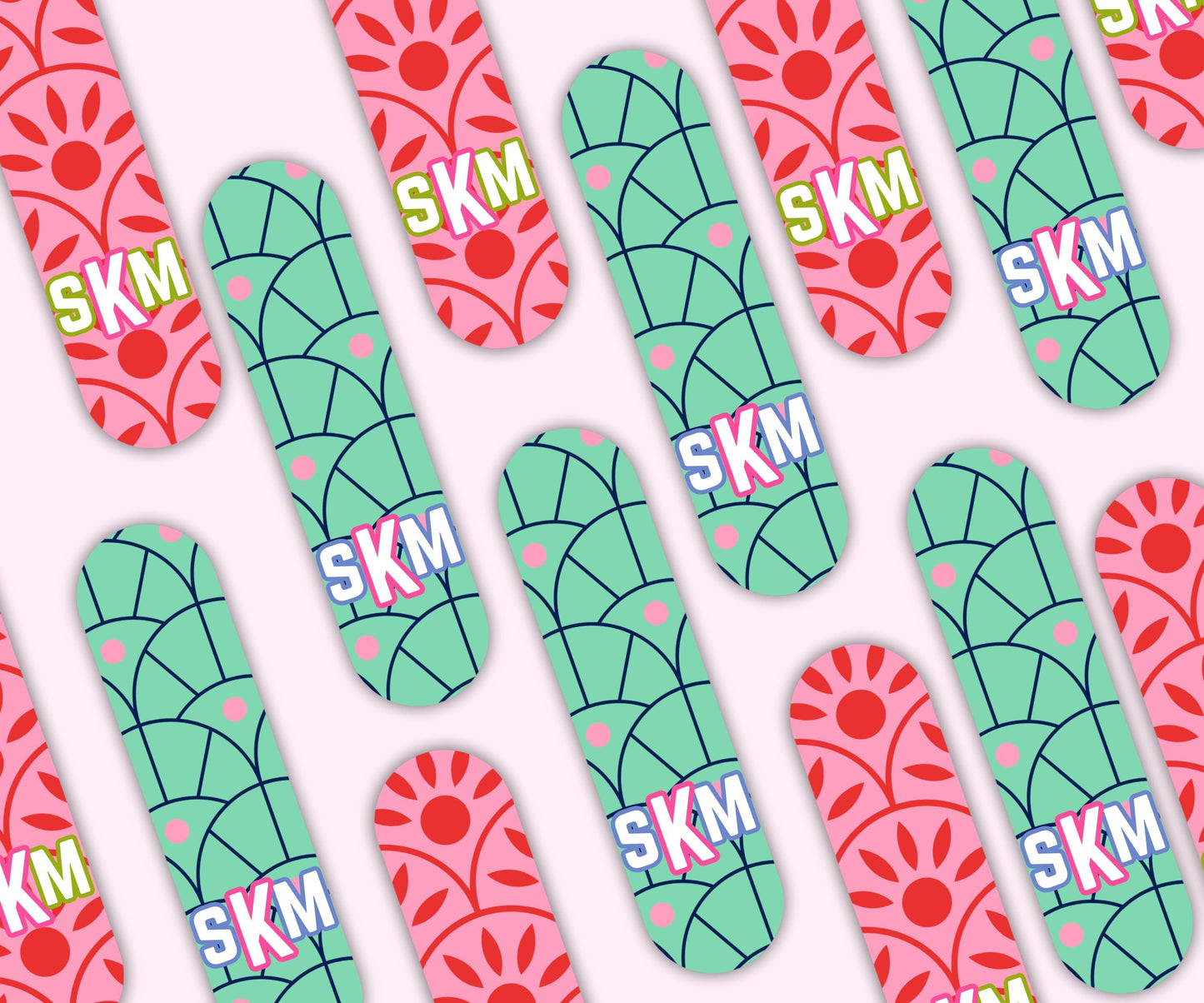 Retro Patterned Magnetic Bookmark Set