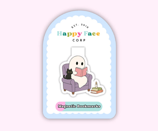 Spooky Reading Ghost Halloween Magnetic Bookmark