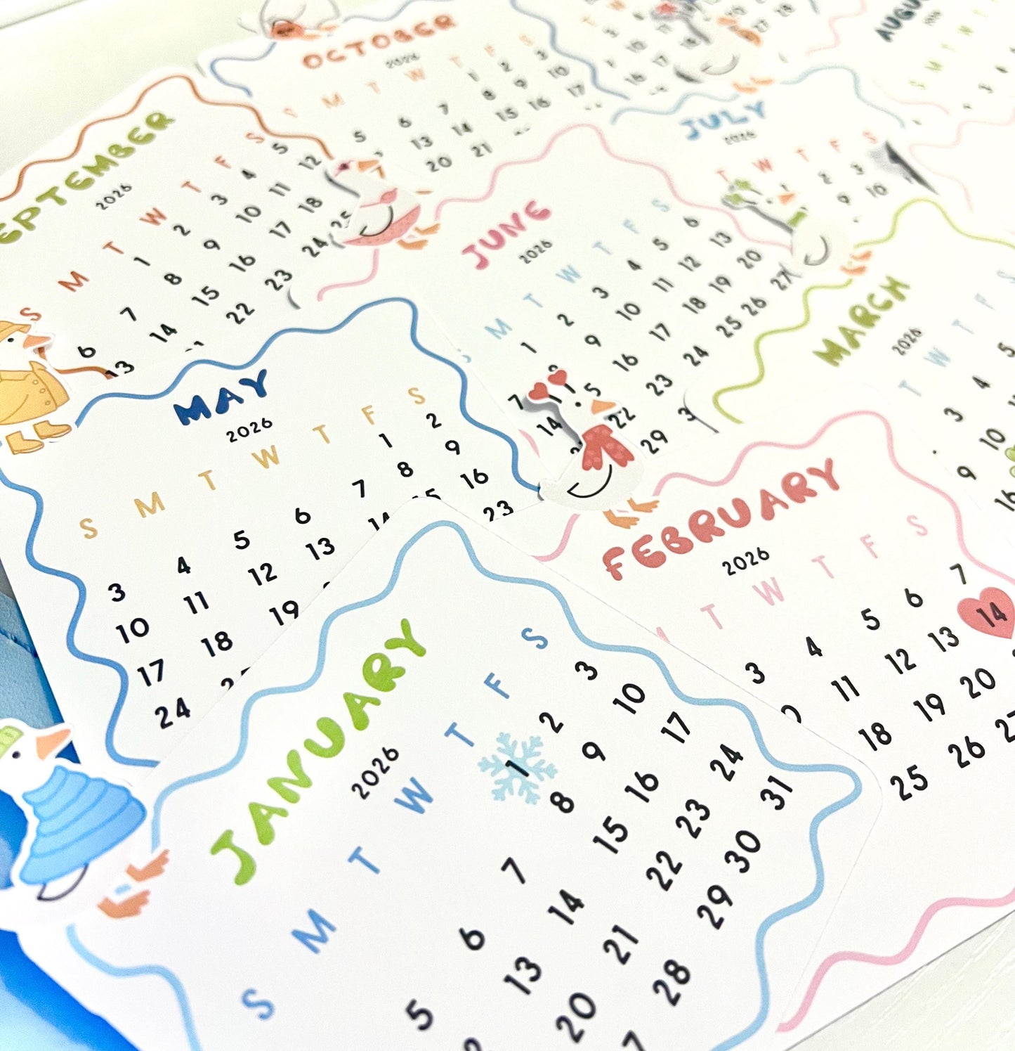2026 Whimsical Silly Goose Mini Desk Calendar