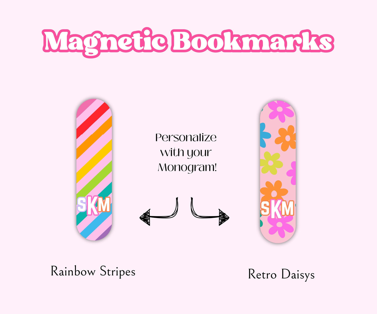Retro Flower Pattern Magnetic Bookmark Set