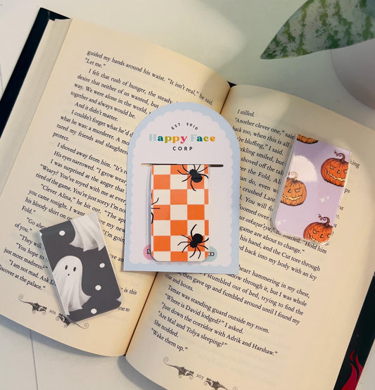 Retro Pumpkin Halloween Magnetic Bookmark