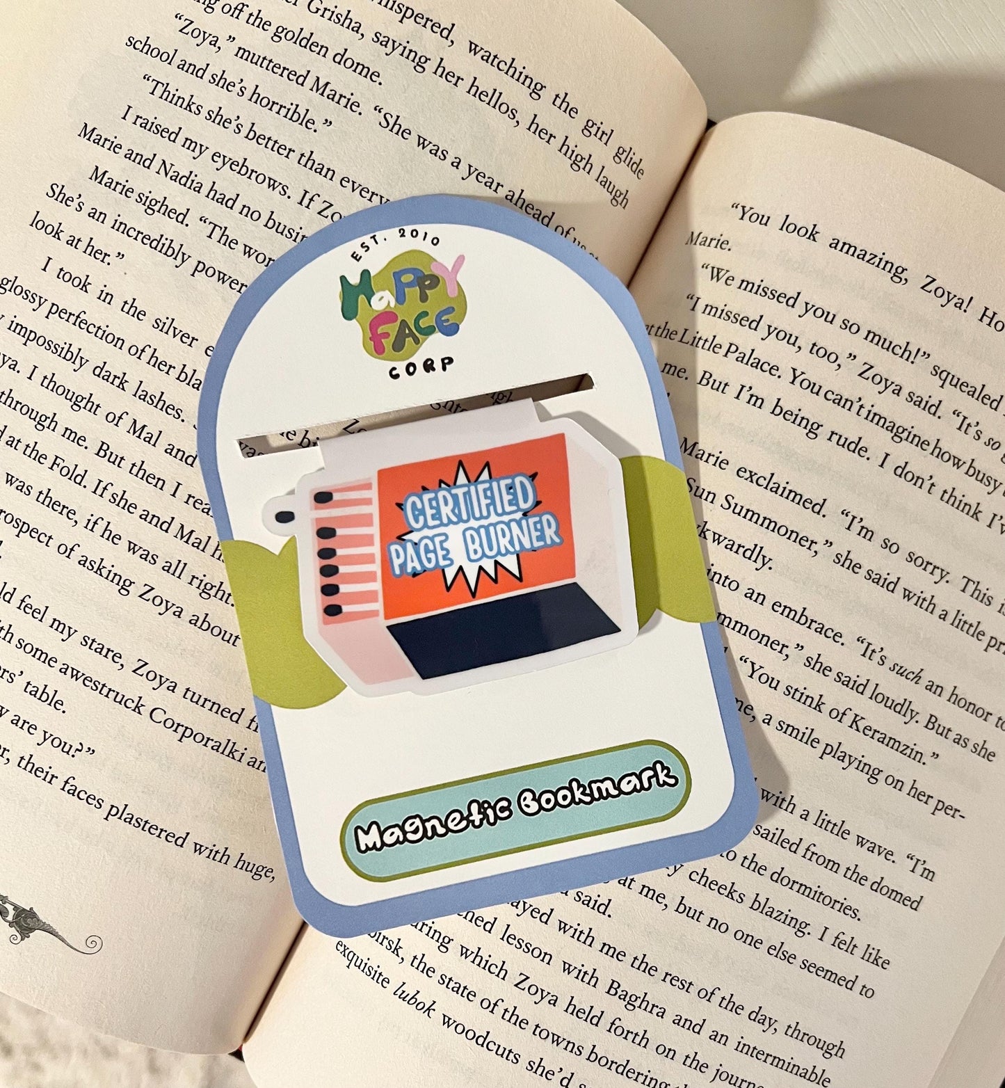 The certified page burner bookmark displayed packaged