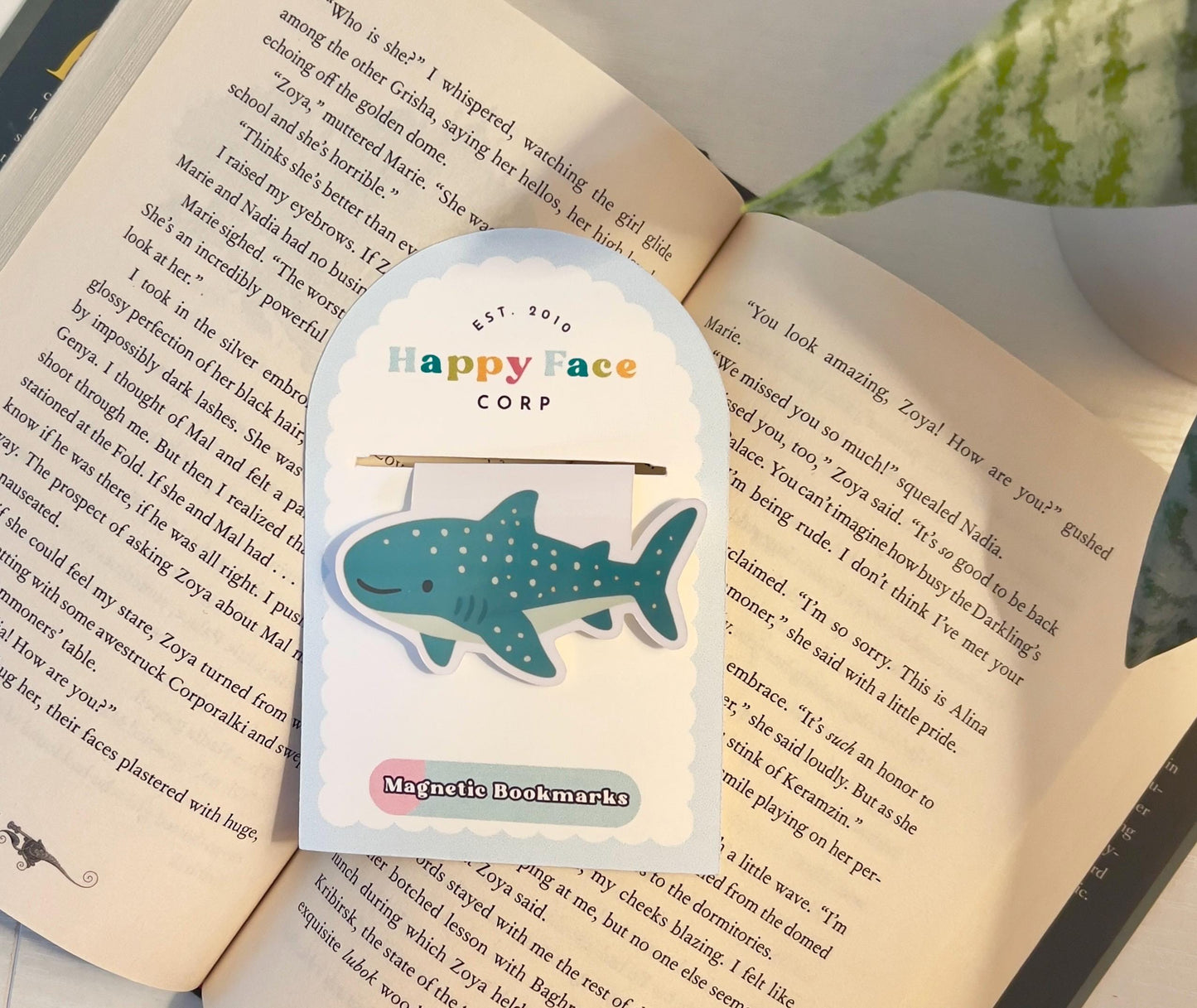 Packaging for the blue whale shark bookmark