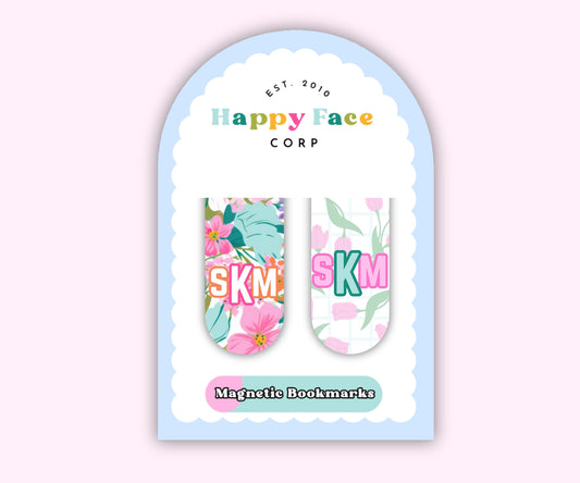 Flower Patterned Magnetic Bookmark Set